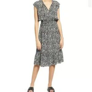 RAILS Ashlyn Smocked Waist Dress Black Ivy Size L